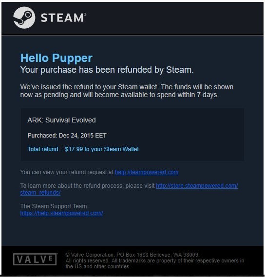 PSA: You can all refund " ARK: Survival evolved"  on steam ...